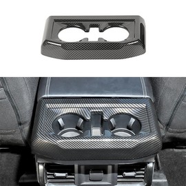 Keptrim ABS Carbon Fiber Gear Armrest Rear Cup Holder Trim for 2021 2022 2023 2024 Ford F-150, 1PC