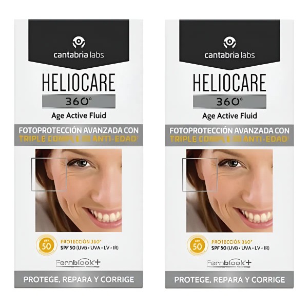 Heliocare 360 Age Active Fluido Complejo Anti Edad 2 Pack