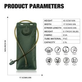 Mardingtop Hydration Bladder 2.5 L Outdoor Water Bag Military Quality Water Reservoir Ideal for All Activities such as Cycling Hiking Climbing Water Backpack Camping