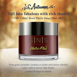 SNS Nail Dip Powder, Gelous Color Dipping Powder - Been There Done That (Red/Brown) - Long-Lasting Acrylic Nail Color Lasts 14 Days - Low-Odor & No UV Lamp required - 1 oz