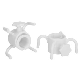 Fdit Pack of 2 Parasol Hooks, Beach Umbrella Hooks for Hanging, 4 Prongs, Plastic Umbrella Hooks for Hanging, Plastic Beach Umbrella Hanging Hook, Umbrella Hanger (White)