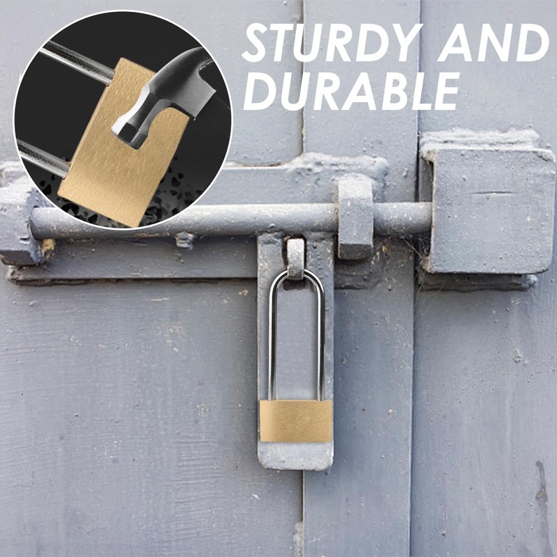 2 Security Locks with 1 Storage Bag, Robust, Weatherproof Padlock,