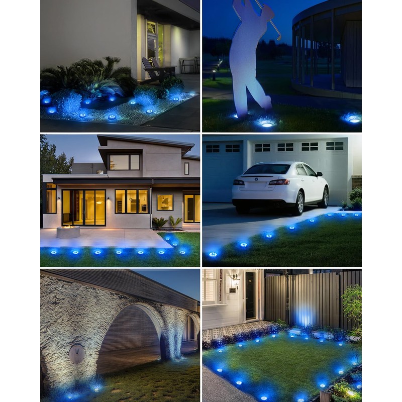 btfarm 4 Pack Solar Lights Outdoor, 8 LED Solar Ground