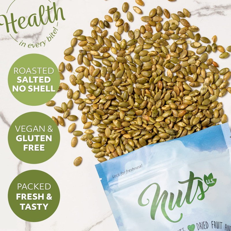 NUTS U.S. - Pumpkin Seeds (Pepitas) | Roasted and Salted