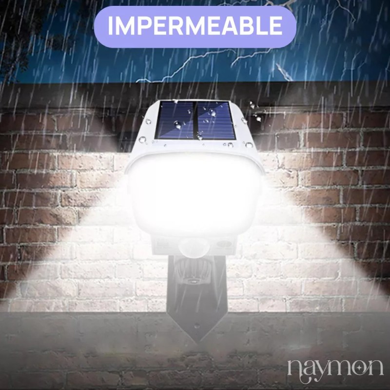 Naymon 5pz Lampara Reflector Solar Luz Led Pared Sensor Exterior