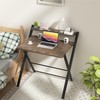 GreenForest Folding Desk No Assembly Required Small Size, 2-Tier Foldable