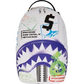 Sprayground - Shark Central Stencils White Dlxsv Backpack, Color As Shown, Size: O/S