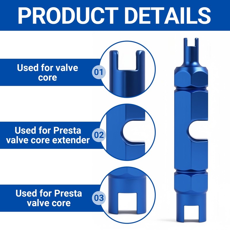 pawpoem Valve Core Remover Tool Kit Bike, Aluminum Alloy Bicycle