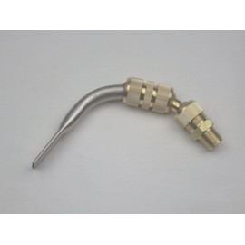 Swiveljet® SW1 (3/8” Diameter) KNURLED Flexible Coolant Delivery Line with 3/8” NPT Adaptor and Flutemaster Nozzle. Used for Grinders, Lathes, Mills, and CNCs (.640"x.095" Nozzle, 1 Link)