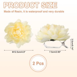PATIKIL Lotus Flower Curtain Tiebacks, 2 Pcs Artificial Floral Curtain Tie Clips, Modern Curtain Holder Buckles, Window Drapery Decorative Clips for Home, Room, Office, Yellow