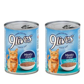 9Lives 4 Cans 9Lives Meaty Pate Wet Cat Food with Real Chicken and Tuna, 13-oz.