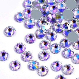Dowarm 1440 Pieces Hotfix Crystal Rhinestones for Clothes Crafts, Hot Fix Glue on Flatback Crystals, Iron on Crystal Rhinestone (Moonlight/Starry Sky, SS16)
