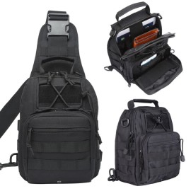 Unbranded Men's Tactical Sling Bag Chest Shoulder Backpack Fanny Pack Molle Crossbody Bag