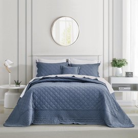 CHIXIN Classic Cotton Decorative Pillow - Euro Decorative with Ruffle - Cotton Filled - Smokey Blue - Size (16" x 16")