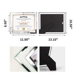 Hoikwo 8.5x11 Picture Frames, 6 Packs Silver Glass Certificate Frames for Document Diploma Award, Only for Tabletop Display Vertically or Horizontally