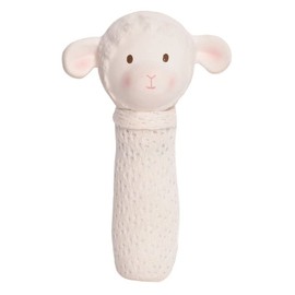 Tikiri Natural Rubber Squeaky Figure Bahbah Lamb, Toy for Babies and Children from 0+ Months, 16 cm