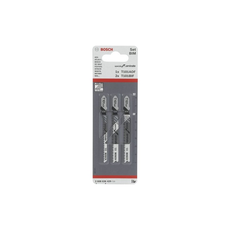 Bosch Professional 3-Piece Jigsaw Blade Set ‘Special for Laminate’ (for