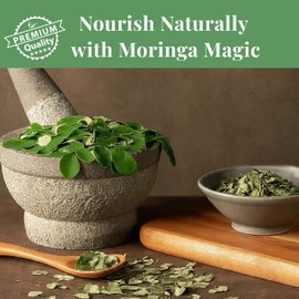 Akshit Hojas De Moringa Secas Organica, Dried Moringa Leaves, Herbal Moringa Leaf Tea, Leaf Tea Moringa Oleifera, Moringa Dried Leaves, Caffeine free, No Additives.2.6 oz