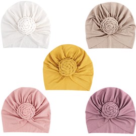 DRESHOW BQUBO Turban Hat for Baby Infant Cap Hats with Bow Knot Soft Cute Nursery Beanie