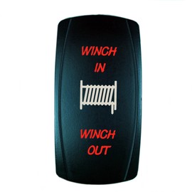 STV Motorsports Laser Red Momentary Rocker Switch Winch in/Out 20A 12V (ON)-Off-(ON) LED Lighted for Car Truck Boat ATV UTV