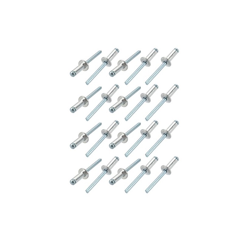 sourcing map Aluminum/Steel Open End Blind Rivets 6 mm x