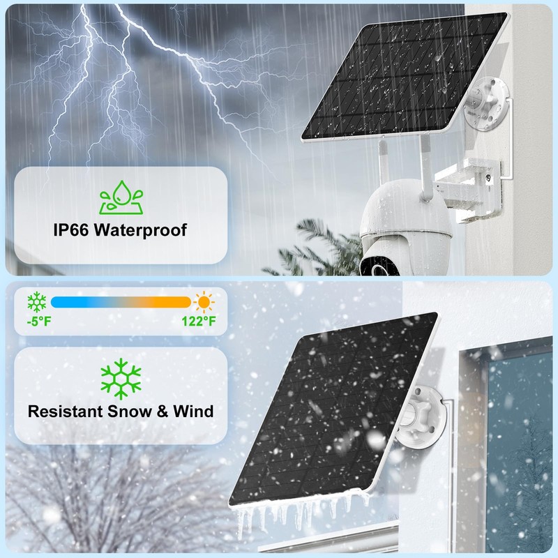 Solar Panel for Security Camera, 5W Solar Panel for Micro