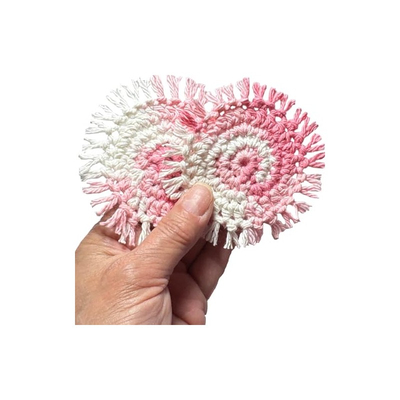 Crochet Cotton Car Coasters for Cup Holders, Handmade Boho Style