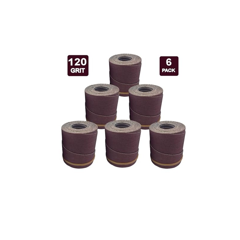 Pre-Cut Sandpaper Rolls | 120 Grit | 6 Pack |