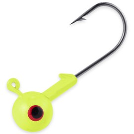 Dr.Fish 20 Pack Fishing Jig Heads, Crappie Jig Round Ball Head Freshwater Fishing Hooks Bass Trout Panfish Walleye Bluegill Saltwater Yellow 3/8oz