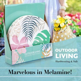 VFM - Tropical Melamine 11" Plate pack of 6 - Outdoor Living