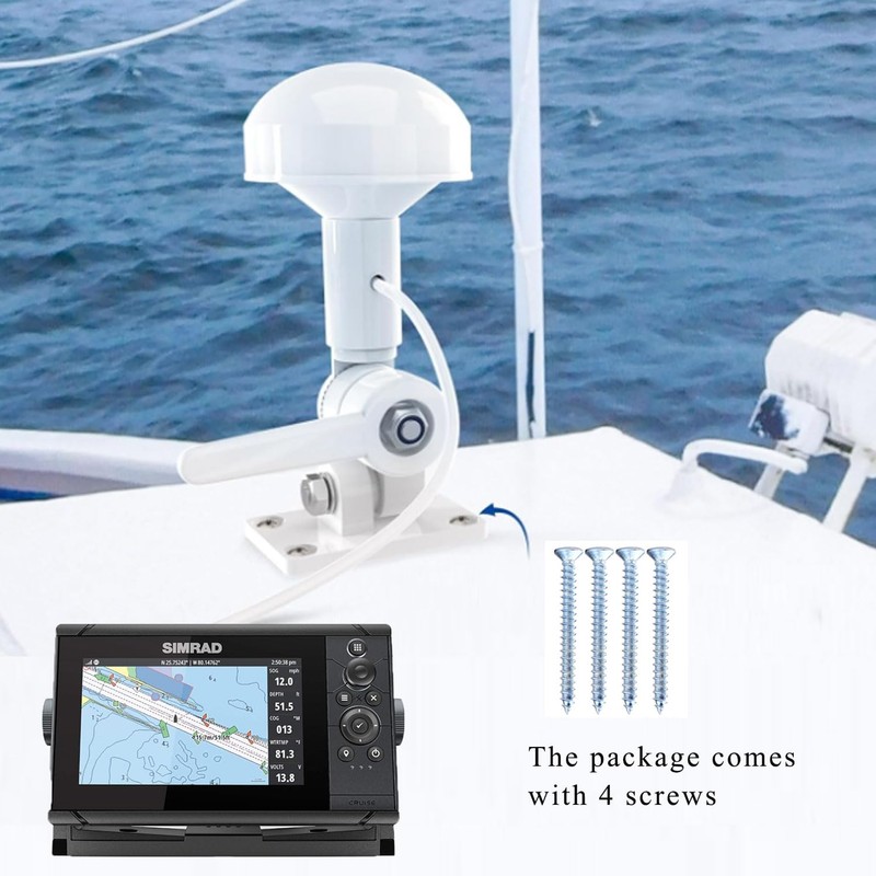 SignalPlus Boat GPS Navigation Antenna for Marine, 16.5FT Cable, BNC,