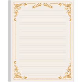 Stationery Lined Paper, Letter Size Unpunched Ruled Filler Paper, 100Sheets / 200Pages Loose-Leaf Line Papers, 100gsm, 8.5'' x 11'', Gold