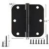 12 Pack Matte Black Door Hinges 3 1/2 Interior Rounded