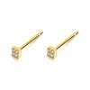 Hypoallergenic Silver 925 CZ Diamond Earrings, 0.08 inch (2 mm),