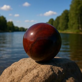Pandiui23 Natural Polished Indian Agate Ball, Polished Crystal with Energy Properties, Polished Sphere, Crystal Ball (Indian Agate, 3CM)