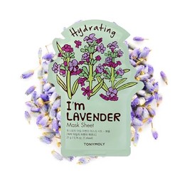 TONYMOLY I’m Lavender Sheet Mask – Korean Hydrating & Moisturizing Face Mask with Vitamin Infused Lavender & Rosemary Extract, Soothes Skin