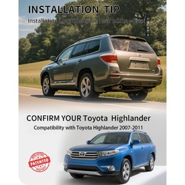 Yldqcfu Mud Flaps for Toyota Highlander 2007-2011 ， Heavy Duty No-Drill Mud Guards & Splash Guards， All-Weather Protection (Set of 4)