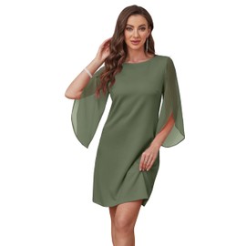 RUMIA Church Dresses for Women 2025 Vestidos Casuales para Mujer Cocktail Army Green L