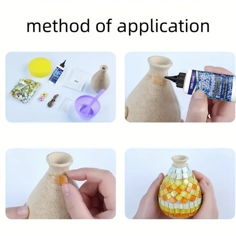 OOTDATR Mosaic Glue, 2 Pack 60ml Waterproof Adhesive for DIY