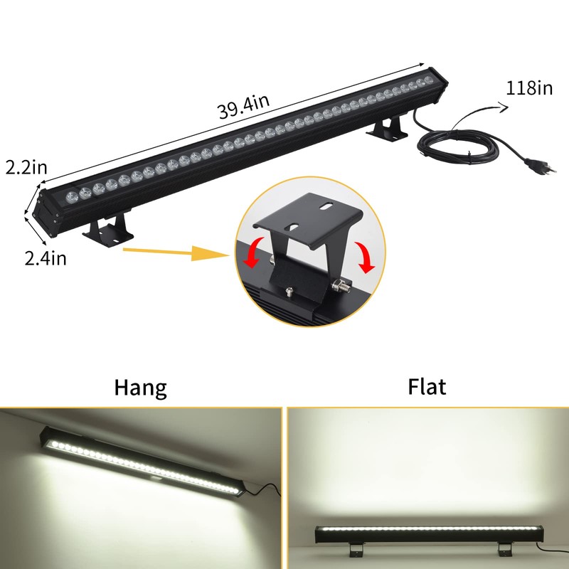 JSN&PC LED Wall Washer Light 36W IP65 Waterproof Black Housing