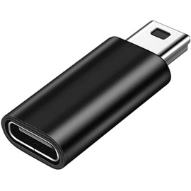 Audio Fan USB Converter Adapter Mini USB Male to USB-C Female USB B Type USB 2.0 Converter Connector Support Charging Transfer Black
