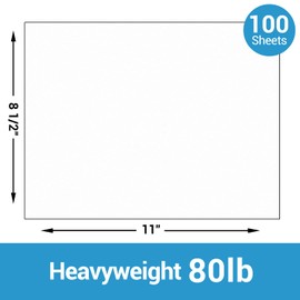 Ohuhu White Cardstock Thick Paper 100 Sheets - 8.5" x 11" Heavyweight 80 lb/216 gsm Card Stock for Crafts and DIY Card Making