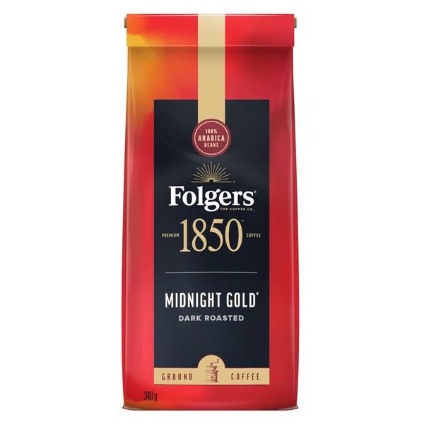 Folgers 1850 Midnight Gold Ground Coffee 340g