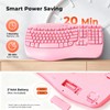 MEETION Wireless Ergonomic Keyboard with Wave Keys and Wrist Rest