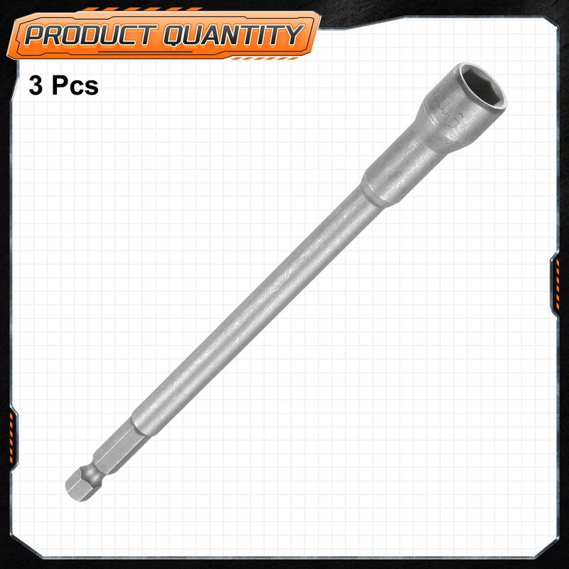 sourcing map 3pcs Nut Driver Drill Bit 9mm Metric Impact