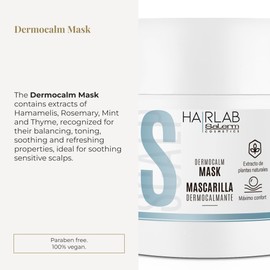 SALERM - Soothing hair mask - Dermocalm Hair Lab - 250 ml - with witch hazel, rosemary, mint and thyme - gentle cleansing - soothes and balances sensitive scalp - paraben-free