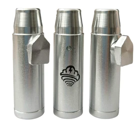 TORNADO´S Kit x3 - Snuff Dispenser Standard Size, 0.7 g Capacity Each in Polished Aluminium