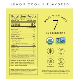Truvani Vegan Pea Protein Powder | Lemon Cookie | 20g Organic Plant Based Protein | 20 Servings | Keto | Gluten & Dairy Free | Low Carb | No Added Sugar