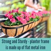LaLaGreen Railing Planters Box (2 Pack, 30") Black Metal Large