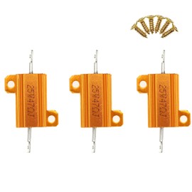 Pack of 3 25W 47 Ohm High Performance Wire Wound Resistor with Aluminium Housing and Screws